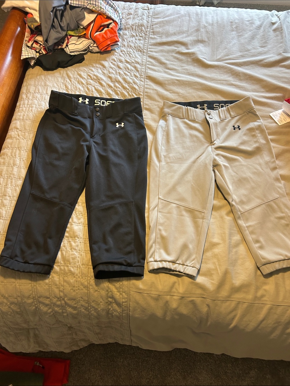 Under Armour women’s softball Athletic 3/4 Shorts - Black & Light Gray